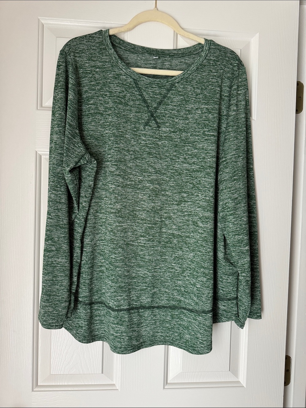 Soft Knit Green Long-Sleeve Women's Workout Tunic